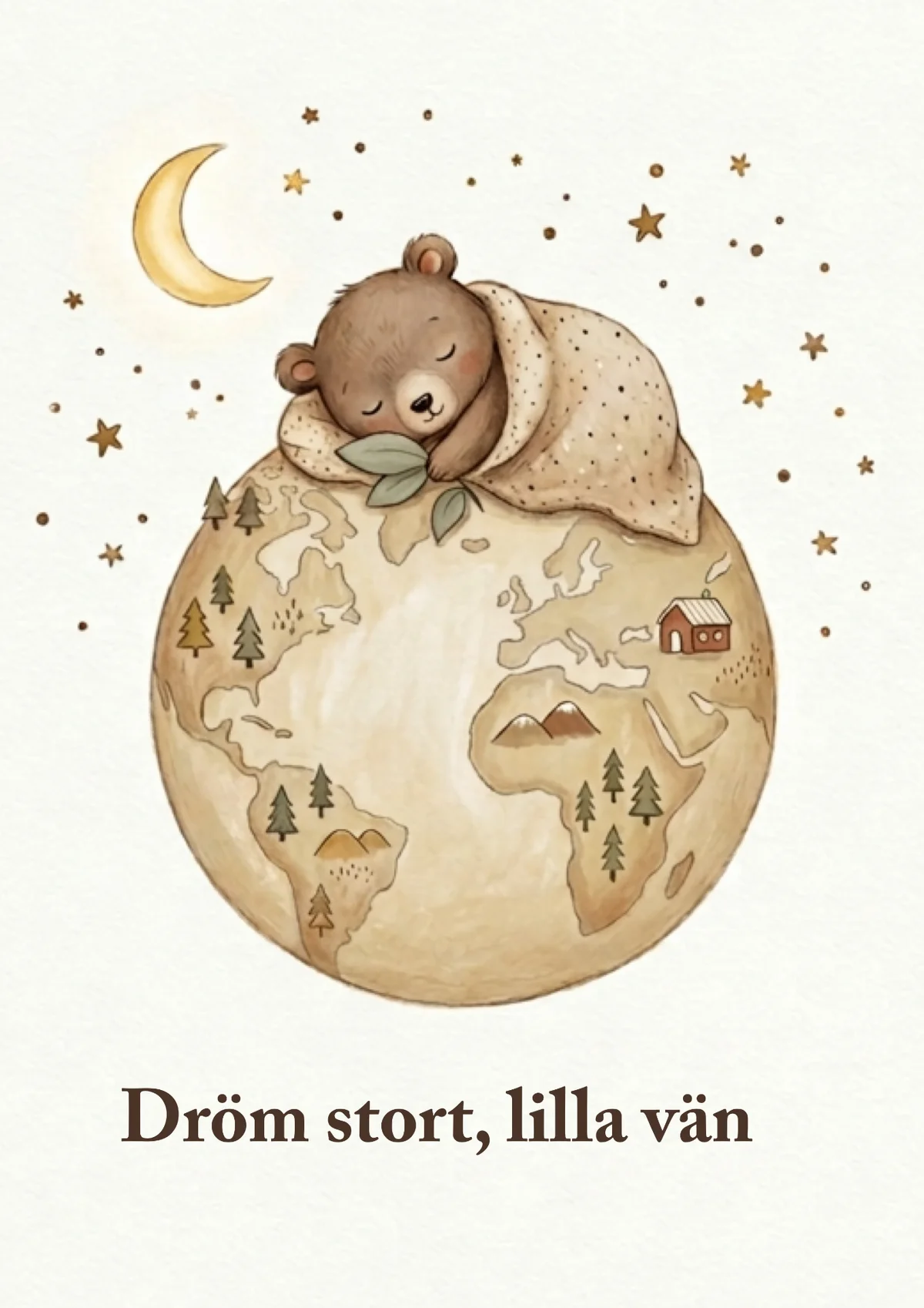 Poster Dröm stort, lilla vän (A4)